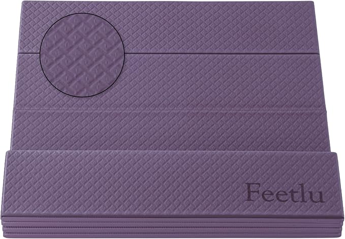 Foldable Yoga Exercise Mat, 6mm/8mm/10mm/12mm Thickness, 72 x 24 Inch - Lightweight, Anti-Slip, and Easy to Store for Yoga, Pilates, Home Workouts, and Floor Exercises