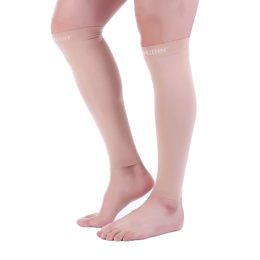 Doc Miller Calf Compression Sleeves 30-40 mmHg for Men & Women, 1 Pair | Knee High, Medical Grade, Footless Compression Socks, Shin Splints, Leg Swelling, Varicose Veins, Wide Calf, Nurses, Recovery