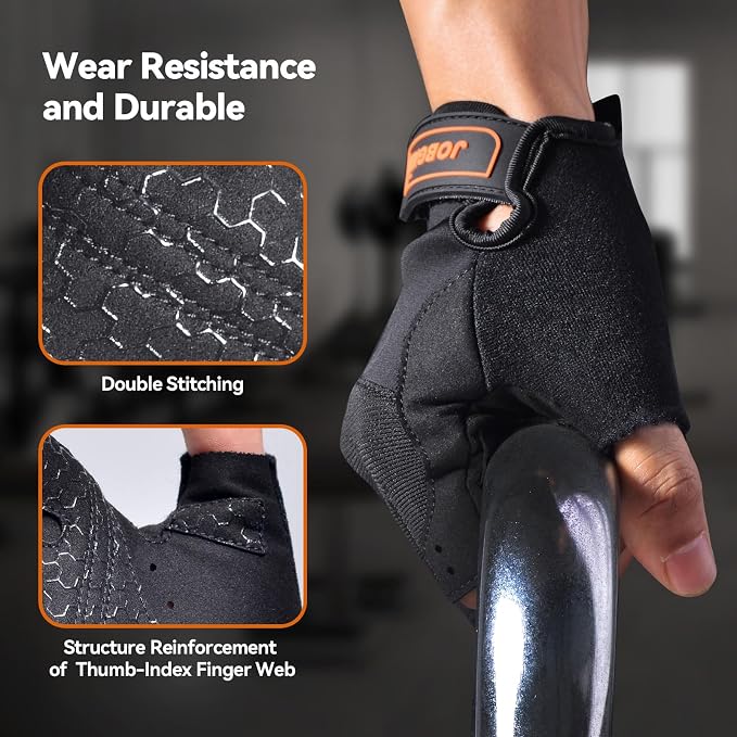 Workout Gloves for Women and Men | Breathable Weight Lifting Gloves, Grip & Shock Absorption, Full Palm Protection, Gym Exercise, Fitness, Training & Cycling