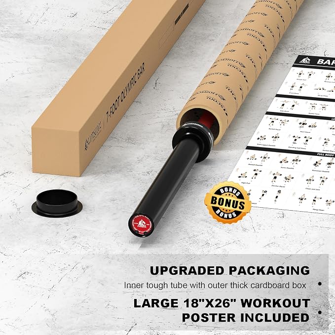LIONSCOOL 7FT Olympic Barbell 2” Bar for Strength Training Weightlifting | 700/1000/1500lbs Weight Capacity, 2-Inch 40/45lbs Black, Silver, Red, Chrome Power Lifting, Squat, Deadlift, Presses, Row Bar