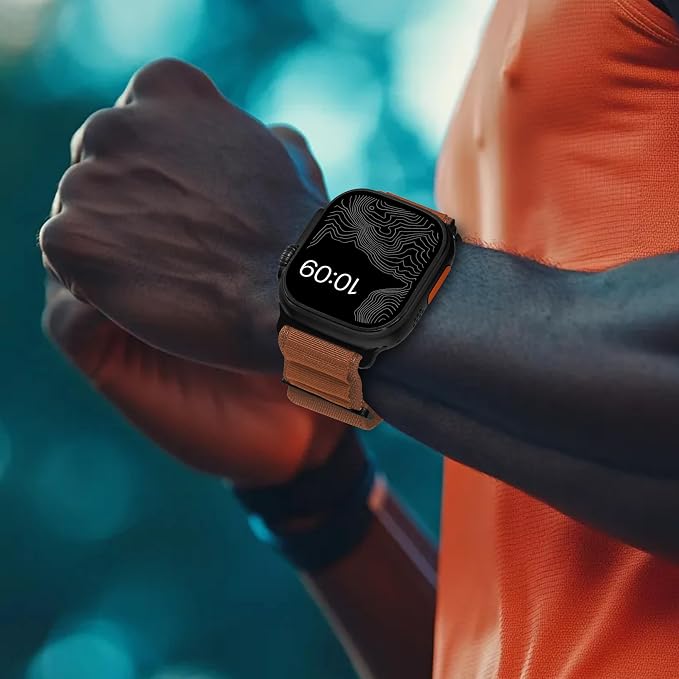 Alpine Nylon Sport Bands Compatible with Apple Watch Ultra Band 49mm 46mm 45mm 44mm 42mm Men Women, Stretch Loop Strap with D-Hook for iWatch Series 10 Ultra SE 9 8 7 6 5 4 3 2 1 (B-Terracotta, 49mm/46mm/45mm/44mm/42mm(Series 3))