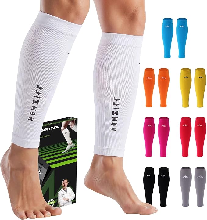 NEWZILL Compression Calf Sleeves (20-30mmHg) for Men & Women Perfect Option to Compression Socks for Running Travel Nursing