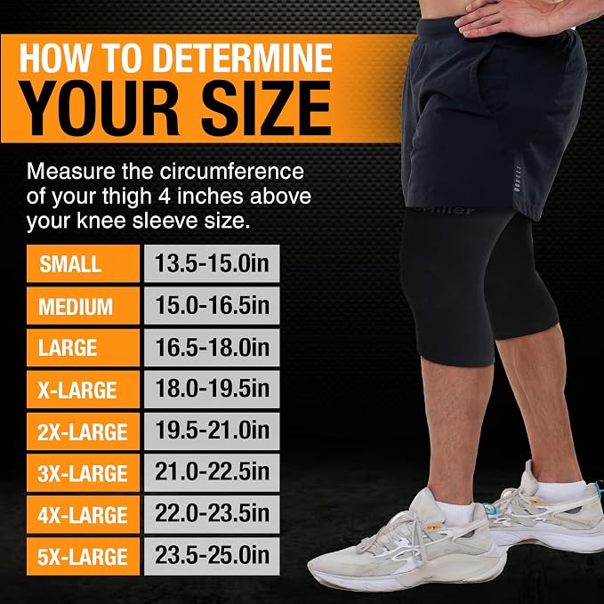 Doc Miller Knee Compression Sleeve Brace for Men & Women | Pair, Best Support for Workout, Running, ACL, Arthritis Pain Relief