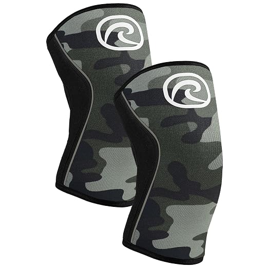 Rehband 7mm Power Max Knee Compression Sleeve for Strength Sports, Competition Grade, Neoprene Knee Sleeves for Bodybuilding & Heavy Powerlifting, Colour:Camo - 1 Pair, Size:Medium