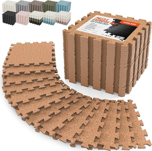 AIRHOP 18 PCS Gym Floor Mat, EVA Foam Puzzle Gym Mat, High-Density Interlocking Foam Floor Tiles for Home Gym, Play Workout Garage Kitchen Flooring 12.6"x12.6"x0.4"