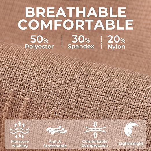 NeoTech Care Ankle Support Sleeve - Open Heel, Light, Elastic & Breathable Knitted Fabric - Medium Compression - For Men, Women, Kids - Right or Left Foot (Beige Color, Size L, 1 Unit)
