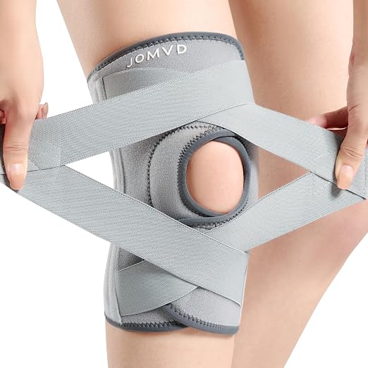 JOMVD Knee Brace for Knee Pain, Meniscus Tear, Adjustable Knee Support with Side Spring Stabilizers for Meniscus Tear, ACL, Arthritis, Knee Pain Relief, Women and Men,XX-Large