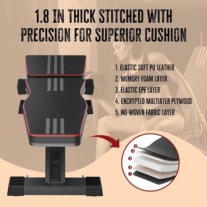 Multi-Function All in 1 Weight Bench Set - Multi-Positions Heavy Duty Weight Lifting Sit Up Bench Workout Benchs Folding Bench Press for Home Gym
