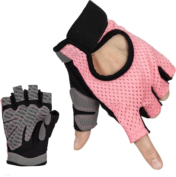 Workout Gloves for Men Women Fingerless Exercise Gloves with Anti-Slip Palm | Weightlifting Gloves for Women,Breathable Gym Cycling Yoga Gloves with Palm Padding