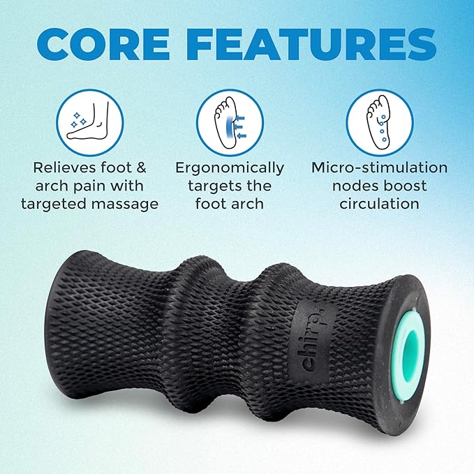 Chirp Foam Roller for Back & Neck Relief, 2-Inch Mint | Foot Roller, Foam Roller for Feet and Arches, Plantar Massage, Muscle Recovery, Compact 2 Inch