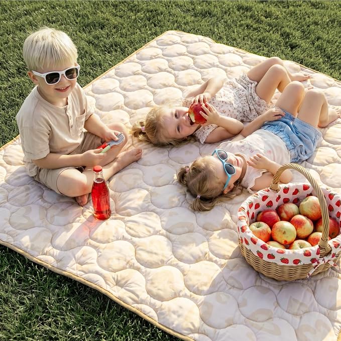 Momcozy Baby Play Mat for Floor, 59"x71" Thickened Playpen Mat | Playmate for Baby Tummy Time, Waterproof & Non-Slip, Foldable Outdoor Mat with Carrying Handle, Leopard