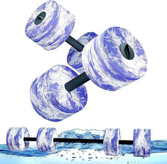 HAPBEAR 3-in-1 Aquatic Exercise Dumbbells, Adjustable Water Weights for Pool Exercise, High-Density EVA Foam Barbell for Water Aerobics Equipment, Physical Therapy & Joint-Friendly Strength Training
