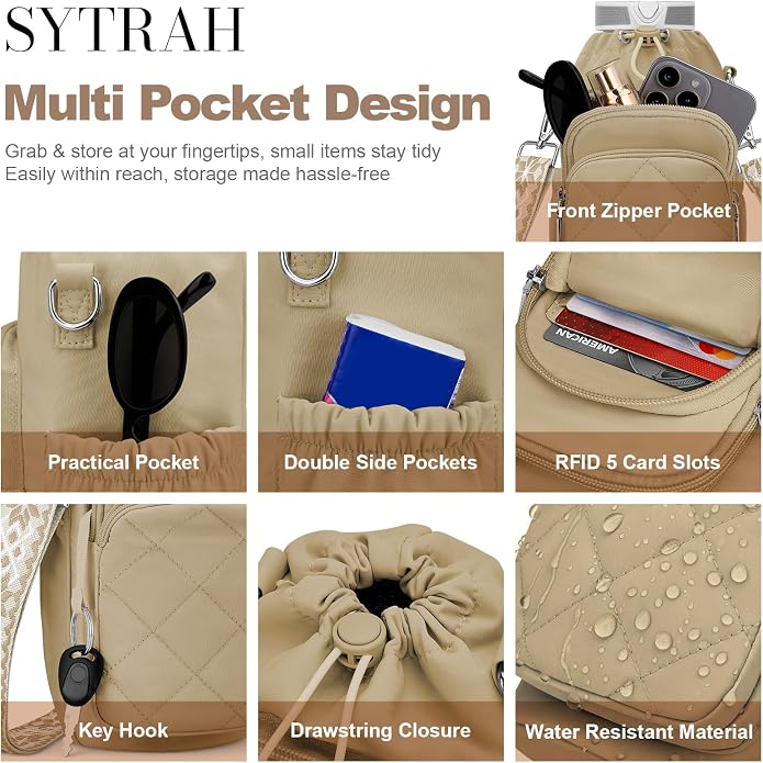 Water Bottle Bag Crossbody，Insulated Holder Purse