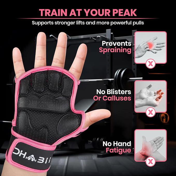 Workout Gloves for Men & Women, Smartwatch Compatible Ventilated Gym Gloves with Wrist Wrap Support, Breathable Weight Lifting Gloves for Fitness with Excellent Grip