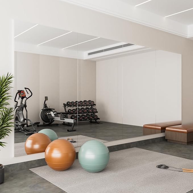 2PCS 71"x44" Ultra-Light Full Length Mirror – Frameless Wall-Mounted Mirror for Home Gym, Yoga Studio, or Living Room | Easy Installation, Commercial Grade & Insurance Eligible