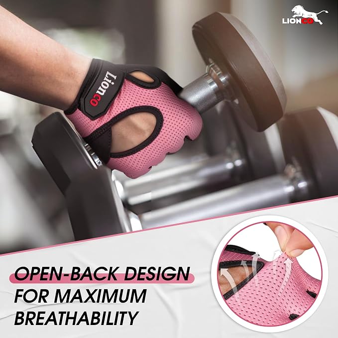 LIONCO Workout Gloves for Men Women,Weight Lifting Gloves with Breathable Gel Padded Excellent Grip for Gym Exercise,Cycling,Weightlifting,Fitness Training,Pull Ups and Climbing and Rowing