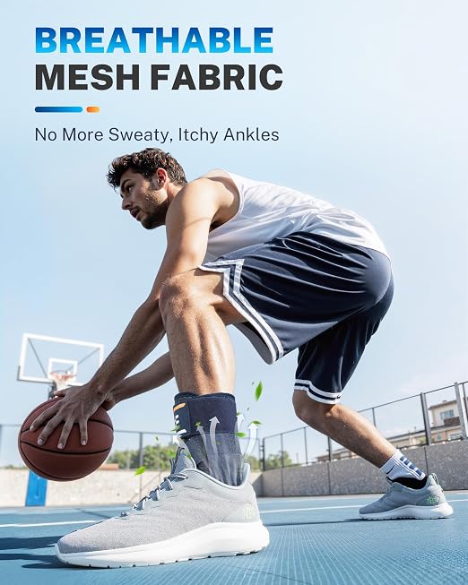 Ankle Brace for Men Women with Removable Side Splints Figure 8 Strap | Quick Lace Up Design , Sprain & Swelling Recovery Support , Achilles Tendon Relief , Basketball Volleyball Running Stability