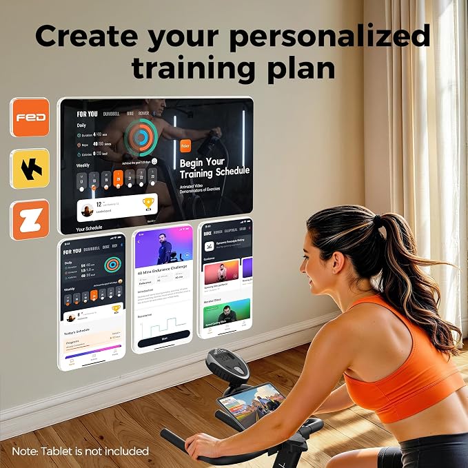 YOSUDA Exercise Bike, Brake Pad Stationary Bike for Home with Exclusive App, Magnetic Indoor Cycling Bike with 300 lb Weight Capacity, Low Noise, Tablet Holder and Fitness Courses for Weight Loss