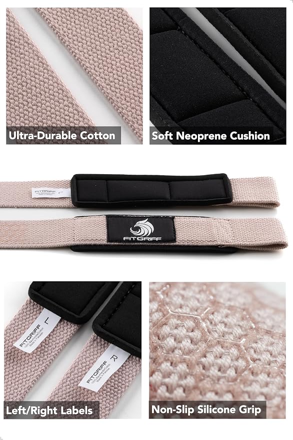 Fitgriff® Lifting Wrist Straps for Weightlifting, Gym, Deadlift, Workout (Made of Premium Cotton & Padded) - Men & Women