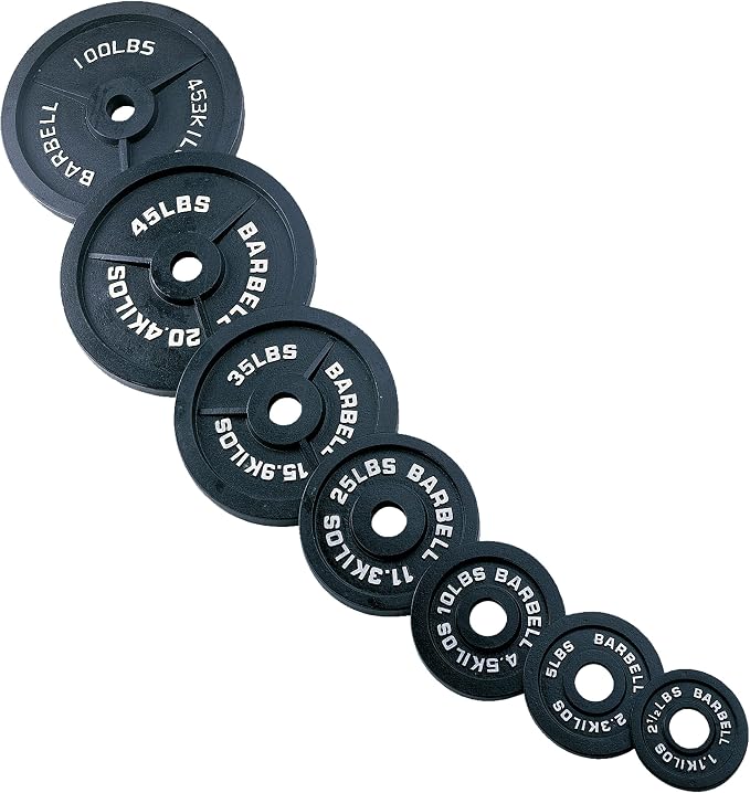 Body-Solid Cast Iron Olympic Single Weight Plate - Free Weights, Dumbbell Plates, 2 Inch Standard Hole for Barbell