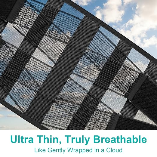 Back Brace for Lower Back Pain, Ultra-Thin High-Waist Lumbar Support Belt | Breathable mesh, adjustable compression, comfortable waist and back support, discreet under clothes for work and daily wear.