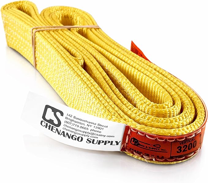 DD Sling 1 Inch x 6 Foot Nylon Lifting Sling – USA Made, 3,200 lb Vertical, 2,600 lb Choker, 6,400 lb Basket – 2-Ply Heavy Duty 900 Webbing, Type 3 Flat Eye & Eye Rigging Sling