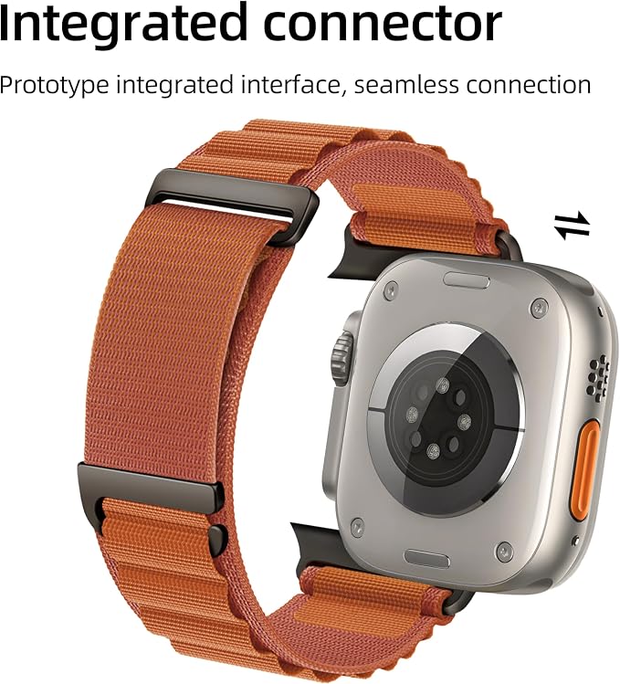 Alpine Nylon Sport Bands Compatible with Apple Watch Ultra Band 49mm 46mm 45mm 44mm 42mm Men Women, Stretch Loop Strap with D-Hook for iWatch Series 10 Ultra SE 9 8 7 6 5 4 3 2 1 (B-Terracotta, 49mm/46mm/45mm/44mm/42mm(Series 3))