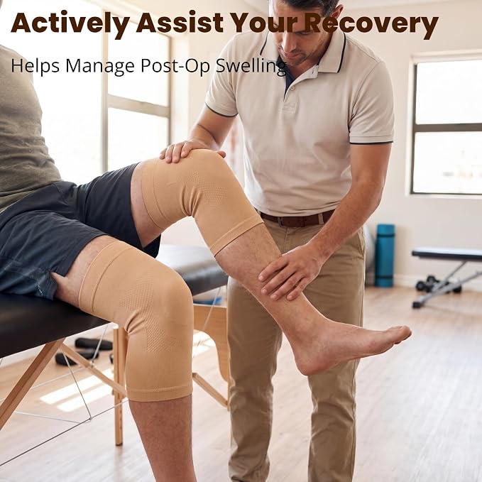 TOFLY Knee Sleeves 20-30mmHg Compression Brace for Joint ACL MCL Arthritis | Lightweight Breathable Fabric, Wear Under Pants, For Men Women, 1 Pair Support For Arthritis, ACL, MCL, Sports Recovery