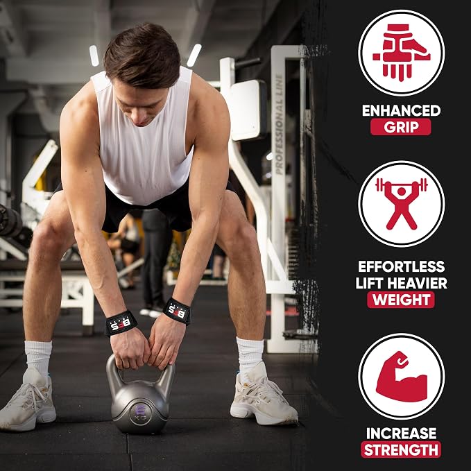 Lifting Straps for Weightlifting, Weightlifting Cotton Straps with Neoprene Padding for Men women Gym Wrist Straps for Bodybuilding powerlifting, Strength Training and Deadlifting
