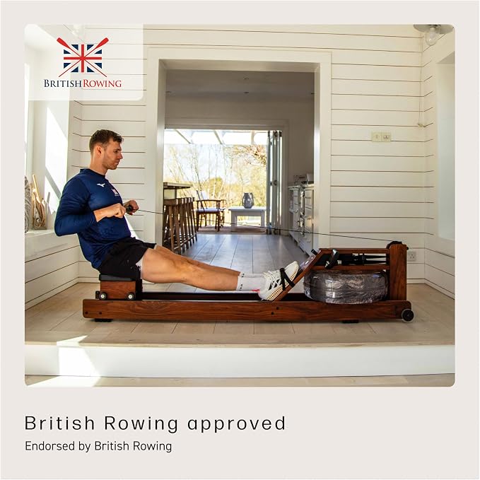 WaterRower Walnut Rowing Machine with S4 BLE Monitor | USA Made Water Rower | Original Handcrafted Erg Machine for Home Use & Gym | Best Warranty