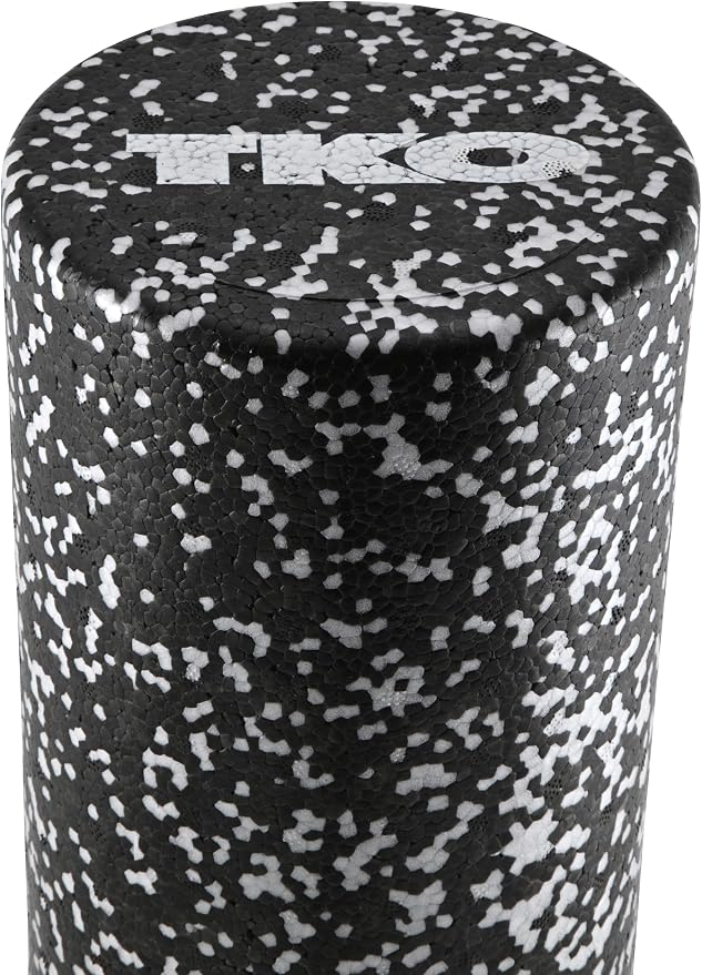 TKO 24 Inch High-Density Foam Roller | Deep Tissue Muscle Recovery & Exercise Tool | Durable Black Roller for Yoga, Pilates, Physical Therapy, and Relieving Muscle Soreness - White/Black | Recovery & Exercise Tool | Durable Black Roller for Yoga Pilate...