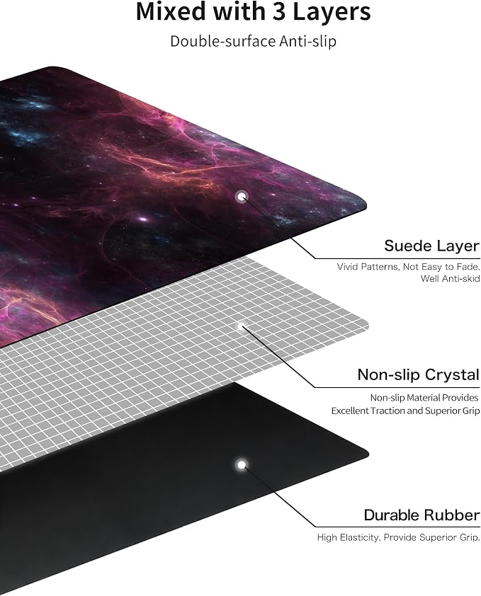 nuveti Printed Travel Yoga Mat 1/16 Inch Thick Non Slip Fitness Workout Mat | with Carrying Bag, Foldable Lightweight Suede & Natural Rubber Yoga Mat for Yoga Pilates and Fitness 72" L x 24" W x 1.5mm