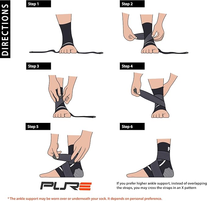 Ankle Brace Support Stabilizer – Compression Sleeve, Adjustable – Great for Running, Tennis, Sprains, Volleyball