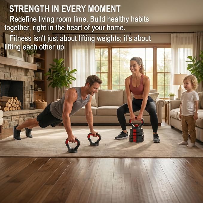 6-in-1 Adjustable Dumbbell & Barbell Weight Set, 45LB Octagon Anti-Roll Iron Sand & Cement Composite Weights, All-in-One Home Gym Equipment with Kettlebell, Push-up Stands & Gloves