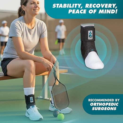 Med Spec ASO Ankle Stabilizer Lace Up Ankle Brace Sprain Support Black, XXL | Ankle Brace for Sprains, Instability, Bilateral Orthopedic Support, Sports Injury Recovery, Men, Women, Teens & Kids. 264017