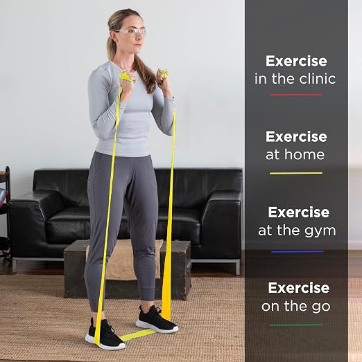 THERABAND Professional Resistance Band, Yellow Level 1 Light, 5 ft Exercise | Elastic resistance band for exercise, strength training, stretching and physical therapy