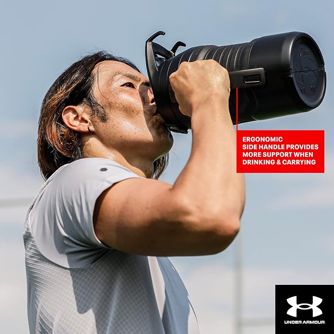 Under Armour 32 oz Insulated Water Bottles - Sports Jug with Handle, Fence Hook, Leak Resistant for Baseball, Football & More, 32 oz Water-Bottles, Sports Water Bottle Insulated (Pack of 4)
