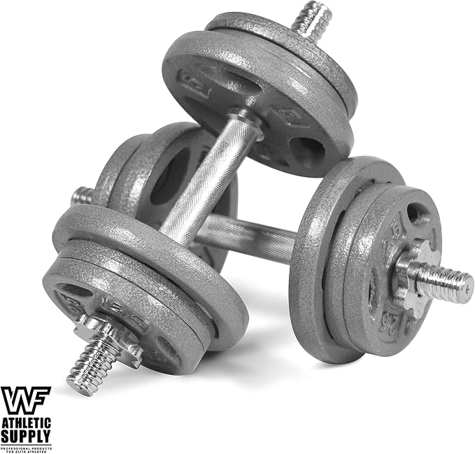 WF Athletic Supply Cast Iron 1-Inch Standard Grip Plate for Strength Training, Muscle Toning, Weight Loss & Crossfit - Multiple Choices Available