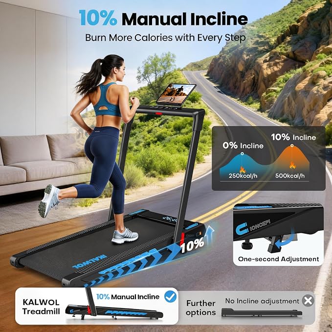 Treadmill with Speaker, 6-in-1 7.5MPH Foldable Treadmill for Home with App Compatible, Walking Pad with 10% Incline, LED Display, 3.0HP Brushless Drive, 350 LB Weight Capacity, 12 HIIT Programs