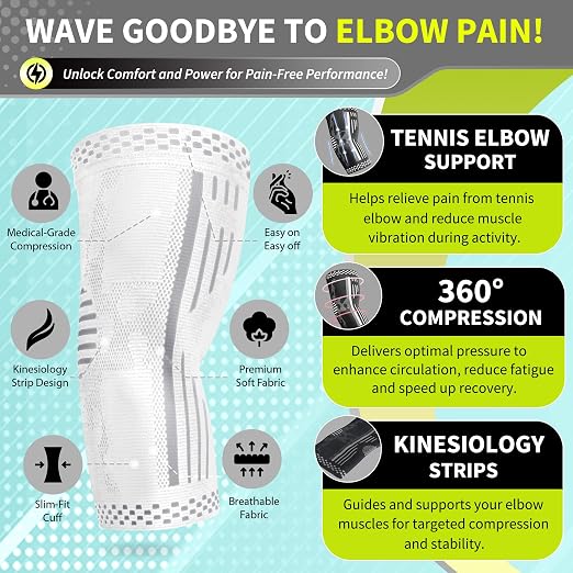 BLITZU Elbow Compression Sleeve for Tendonitis, Tennis Elbow Brace 2 Pack X | Targeted Arm Support, Joint Stability, Muscle Recovery, Workout Protection, Tendonitis & Arthritis Relief, All-Day Comfort