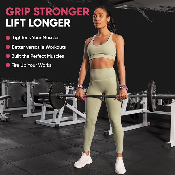 Lifting Straps for Weightlifting, Weightlifting Cotton Straps with Neoprene Padding for Men women Gym Wrist Straps for Bodybuilding powerlifting, Strength Training and Deadlifting