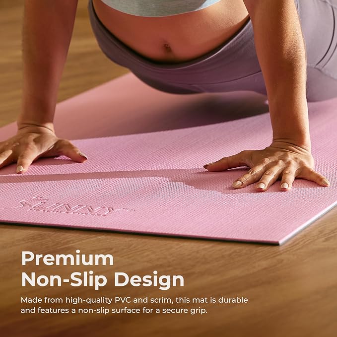 Sunny Health & Fitness Exercise Yoga Mats - Non-Slip Support for Home & Gym