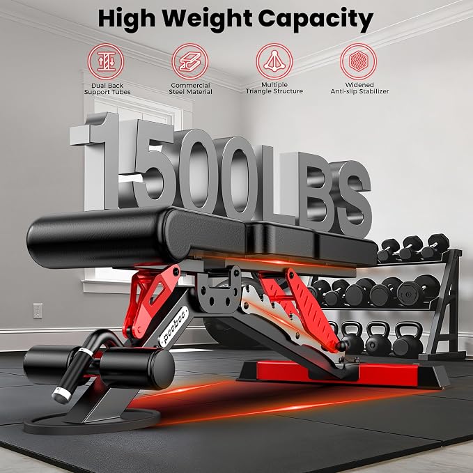 pooboo Multi-Functional Machine Power Cage, 2000LB Squat Rack, LAT-Pull Down System, Dual Pulley Cable Crossover System, Home Gym Workout Machine with Strength Training Attachments