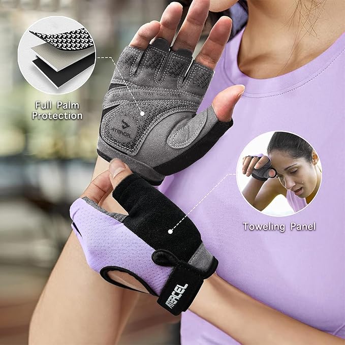 ATERCEL Weight Lifting Gloves Full Palm Protection, Workout Gloves for Gym, Cycling, Exercise, Breathable, Super Lightweight for Mens and Women
