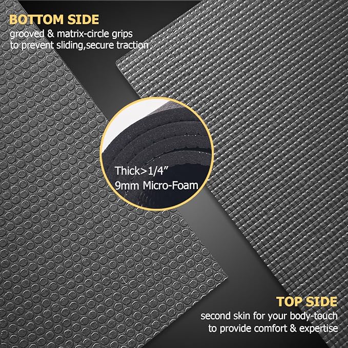GXMMAT Large Yoga Mat 6'x4'/6'x6'/7'x5'(7mm/9mm), Extra Thick Workout Mats for Home Gym Flooring,Ultra Comfortable Non-Slip Quick Resilient Barefoot Wide Exercise Mat for Pilates,Stretching,Meditation