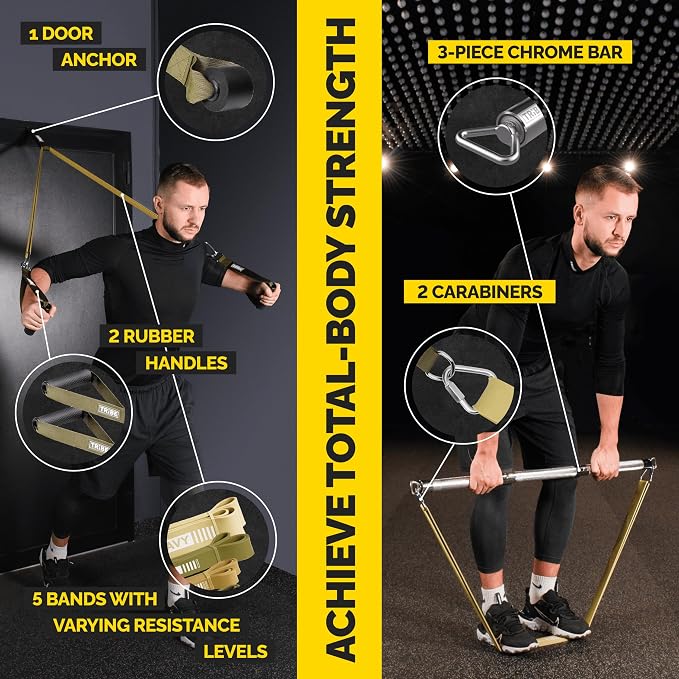 Long Resistance Bands Set, 5 Pull Up Assistance Bands for Working Out | 5 resistance levels, natural latex construction, exercise bands for strength training, stretching and physical therapy