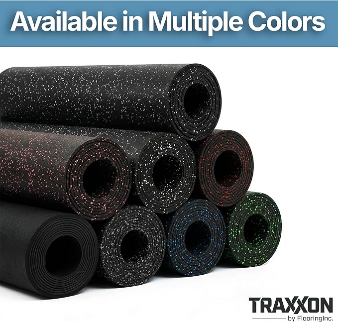 Flooring Inc's 1/4" Thick Tough Rubber Flooring Roll | Flexible Recycled Rubber Floor Mats for Home Gym | Heavy Duty Rubber Mat for Home Gyms, Sheds, Horse Stall Mat or Trailer