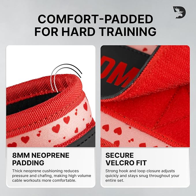 DMoose Ankle Strap for Cable Machine - One Size Fit with Premium Padding, Workout Kickback Ankle Cuffs, Ankle Bands for Working Out, Booty Workouts, Leg Extension, Hip Abductors & Lower Body Exercises