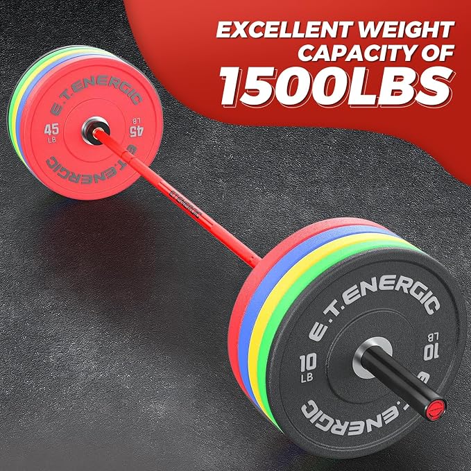 7FT Alloy Steel Olympic Barbell, 1500LB 45LB | 28mm knurled grip bar with needle bearings, chrome finish, 2-inch plate fit, and 1500LB capacity for heavy lifts