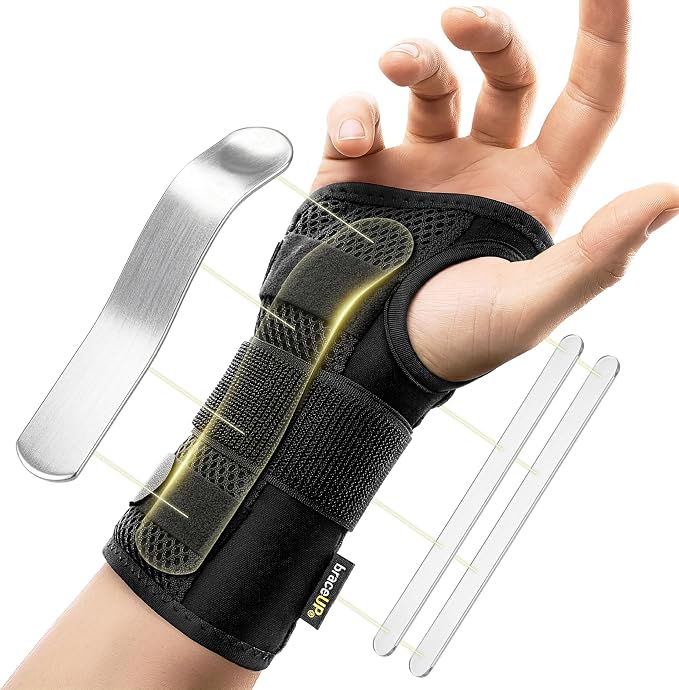 BraceUP Carpal Tunnel Wrist Brace - Metal Wrist Splint for Hand and Wrist Support, Tendonitis Arthritis Pain Relief